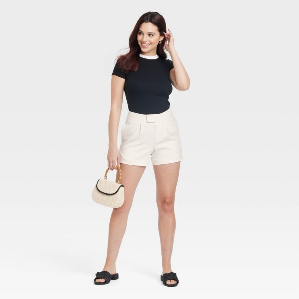 a new day High Waist Cream Dress Shorts